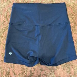 Black Lululemon Wonder Train shorts. 4”. Size 6. Worn 1 time.